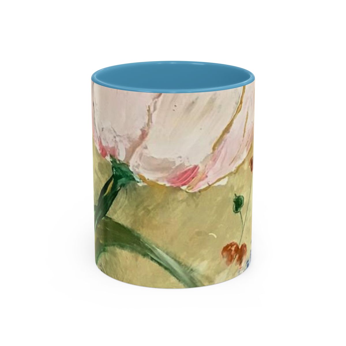 #5 True Love mug with a light blue interior, front view
