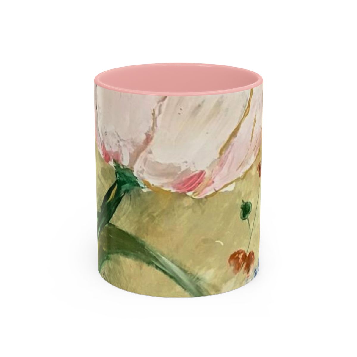 #5 True Love mug with a pink interior, front view