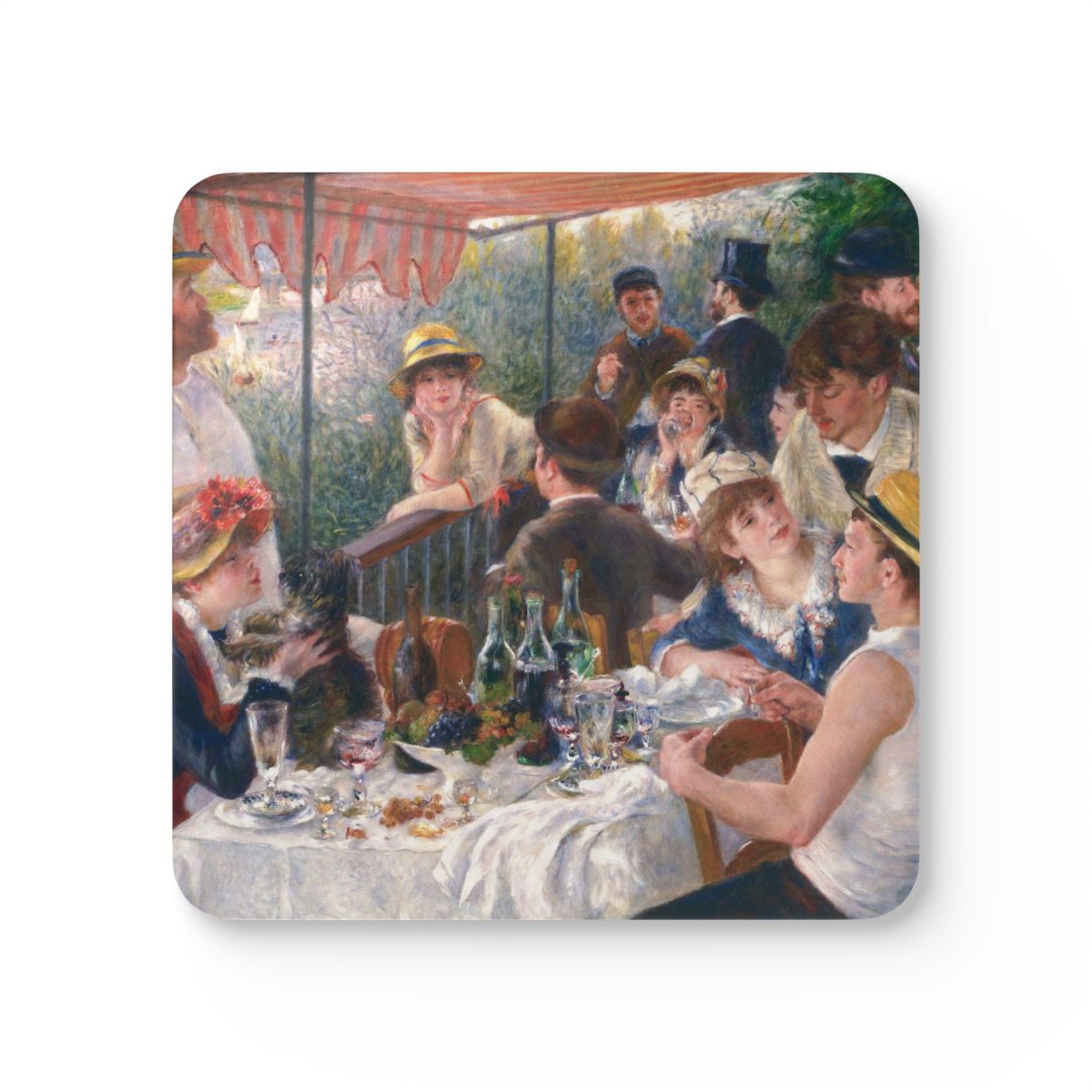 #50 Luncheon of the Boating Party — one coaster from the set, face on