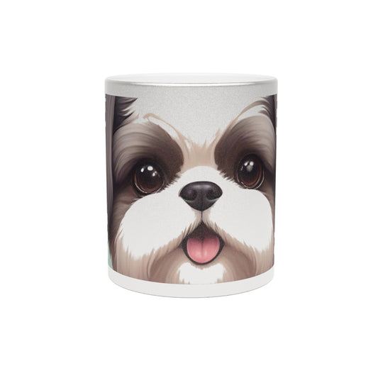 #21 Shih Tzu Cutie metallic silver mug