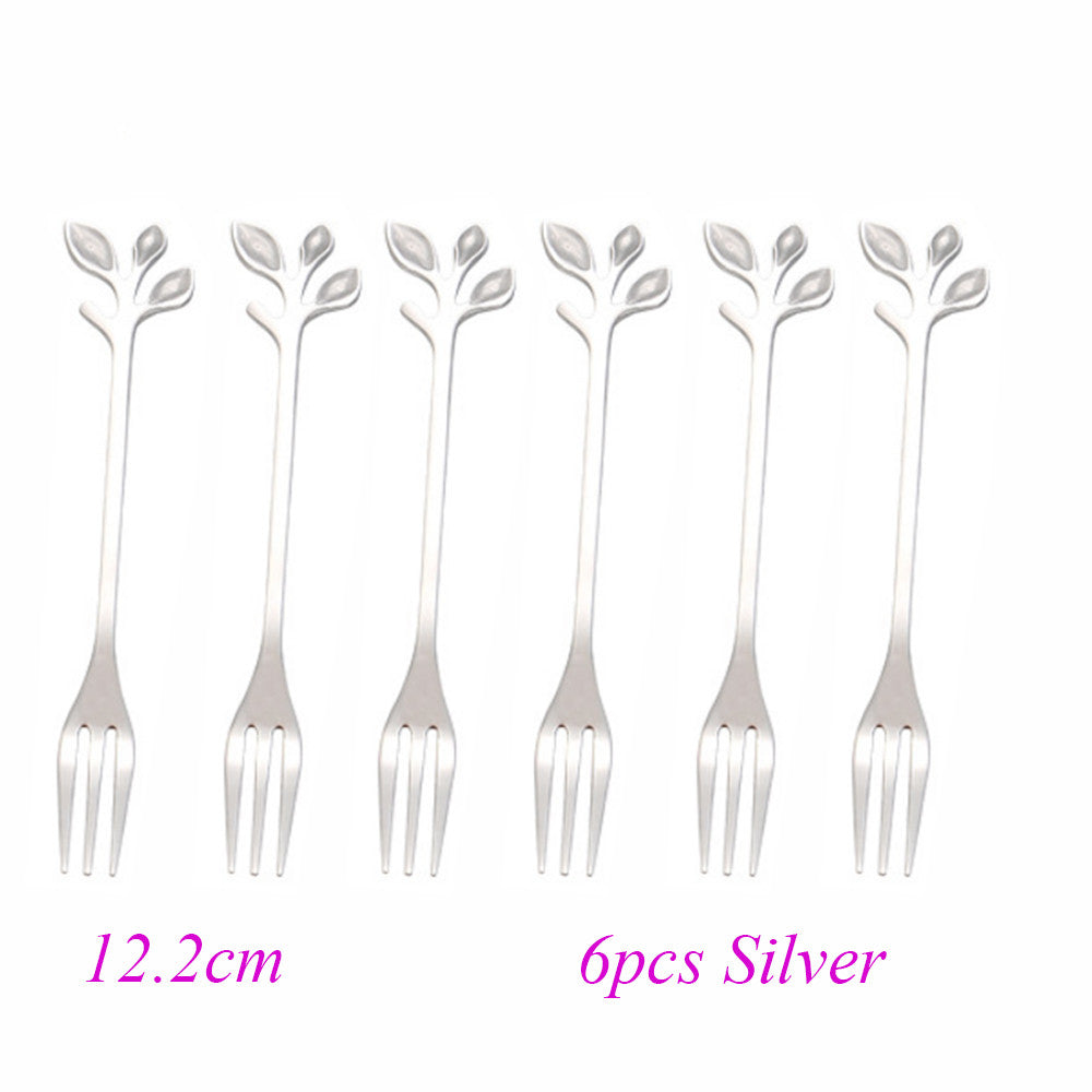 Leaf dessert forks, view 2