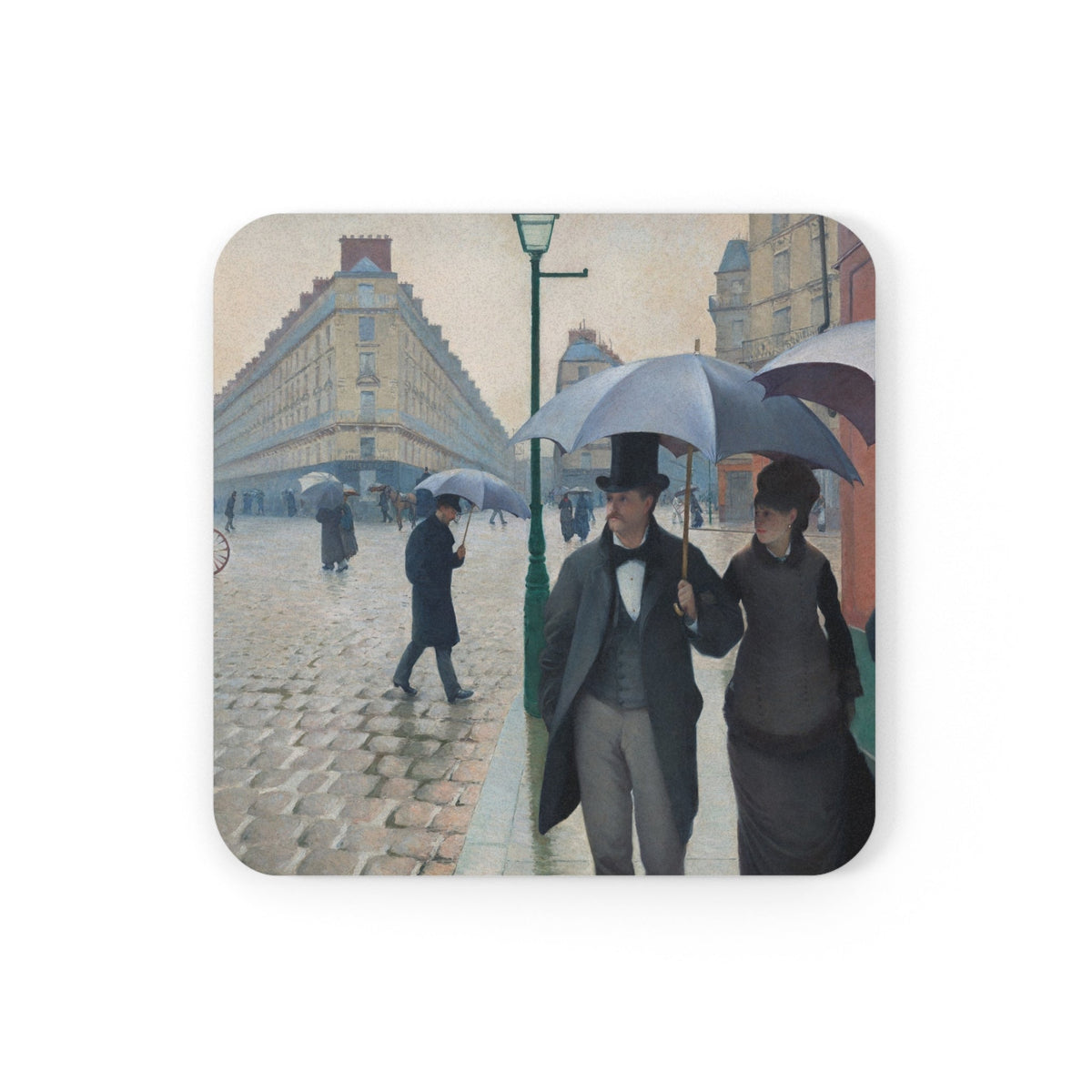 Coaster printed with Paris Street; Rainy Day