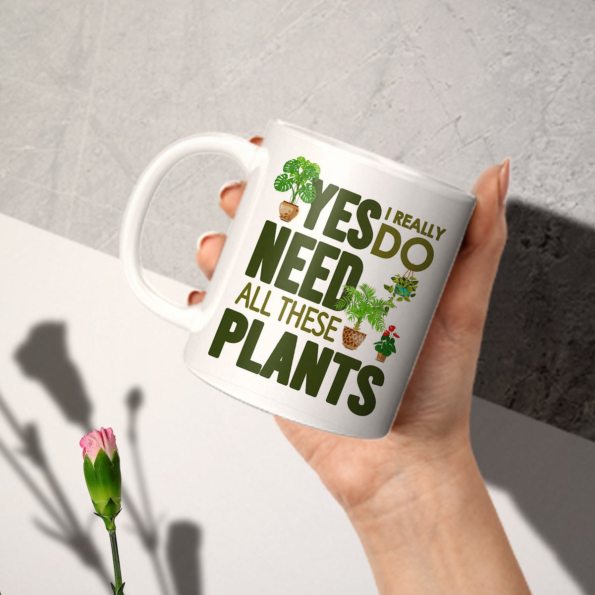 Botanical white mug, view 3