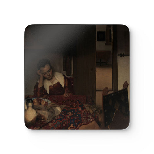 #60 A Maid Asleep — one coaster from the set, face on