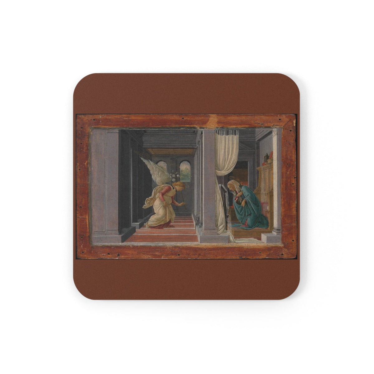Coaster printed with The Annunciation