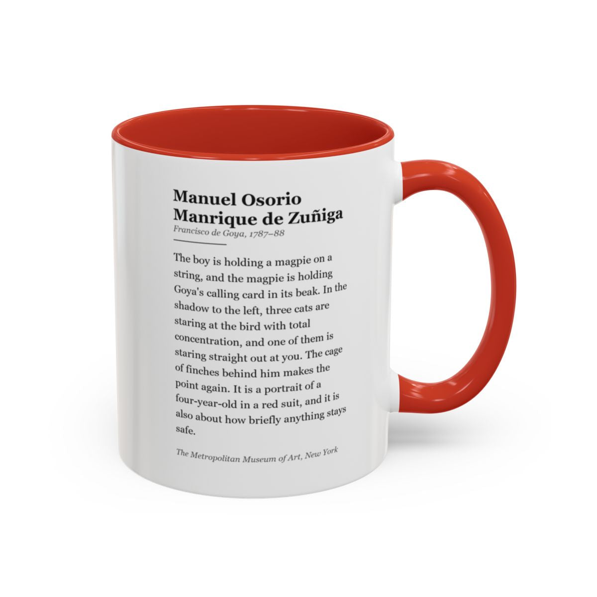 #63 Manuel Osorio Manrique de Zuñiga mug — the story of the painting, on the face the drinker reads