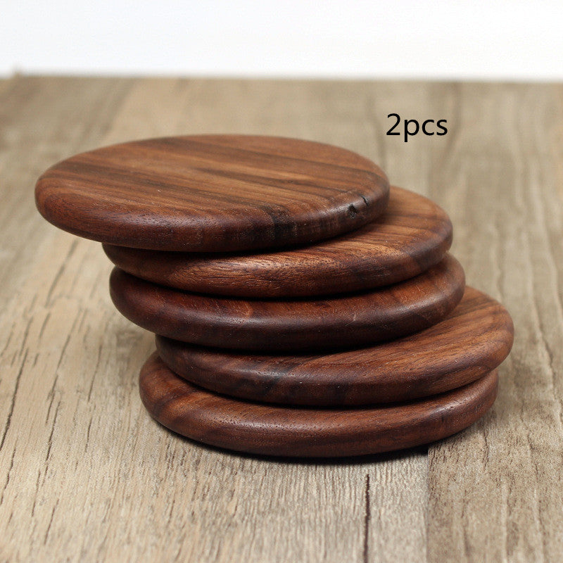 Black walnut square coaster, view 3