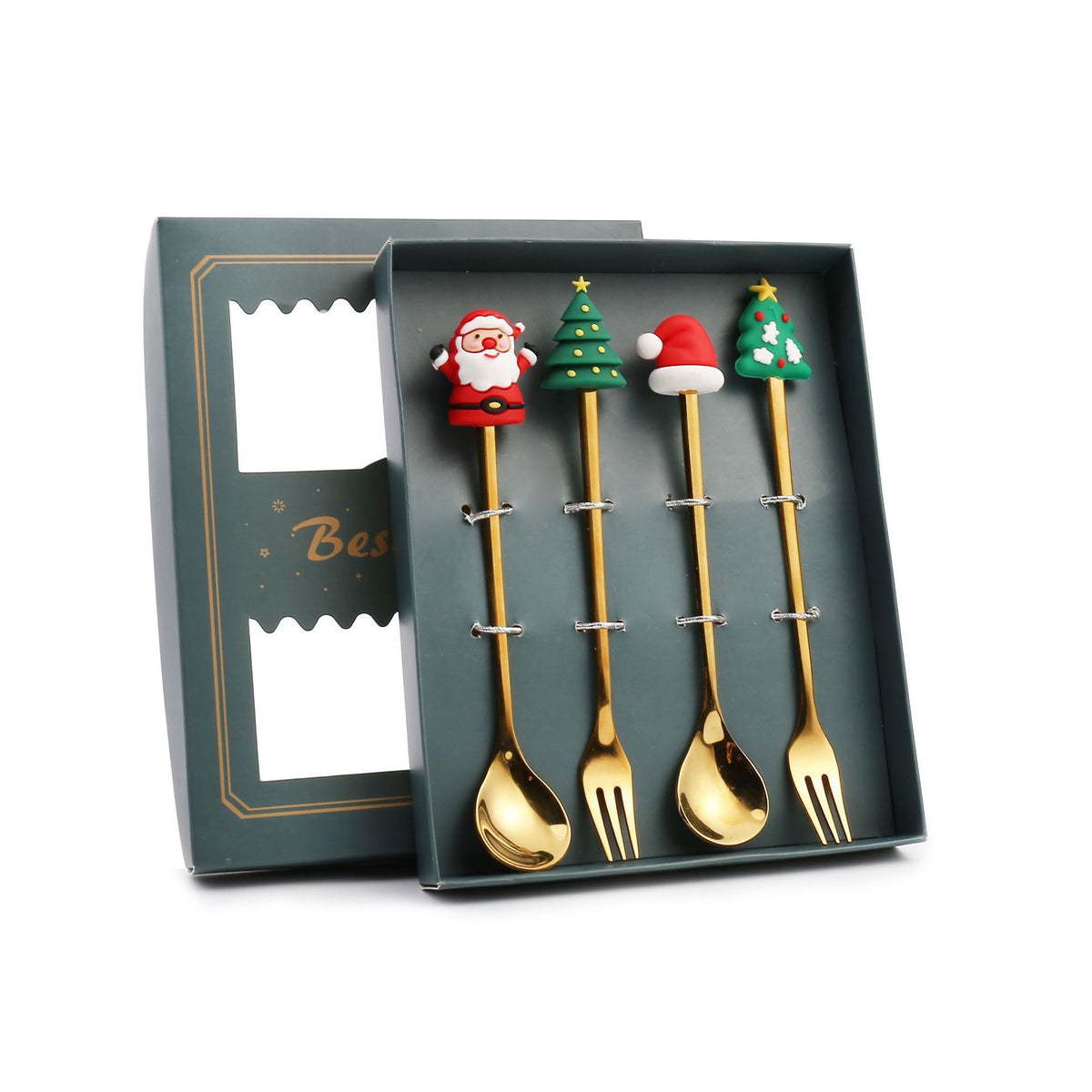 Christmas spoons, green, view 2