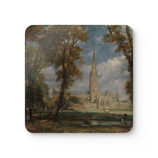 #67 Salisbury Cathedral from the Bishop's Grounds — one coaster from the set, face on
