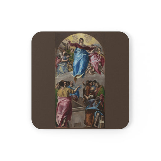 Cork-backed coaster printed with The Assumption of the Virgin