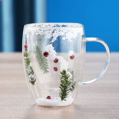 Christmas glass cup
