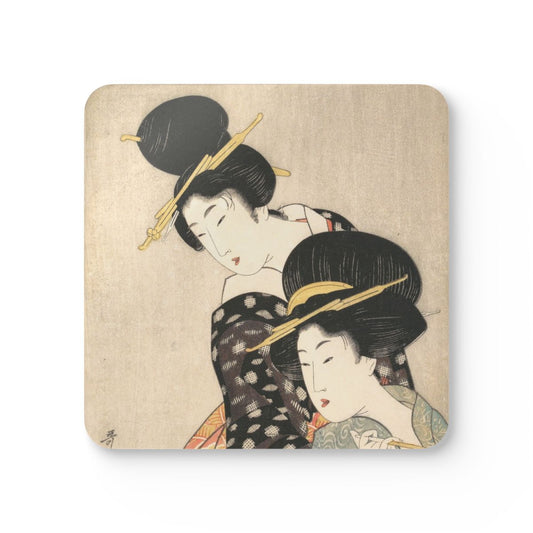 #70 Two Women — one coaster from the set, face on