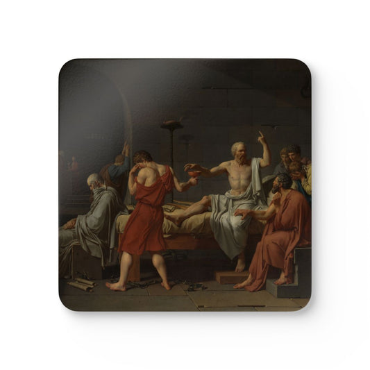 #71 The Death of Socrates — one coaster from the set, face on