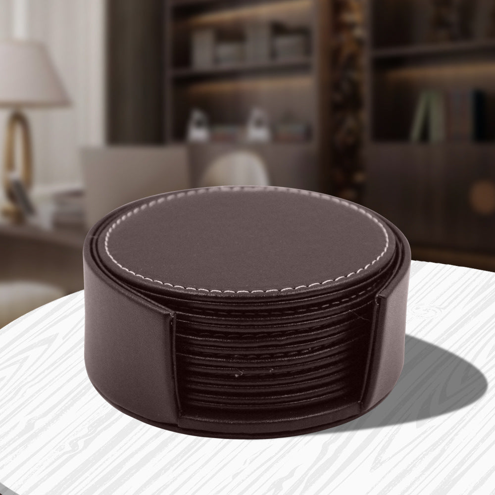 Leather desk coaster