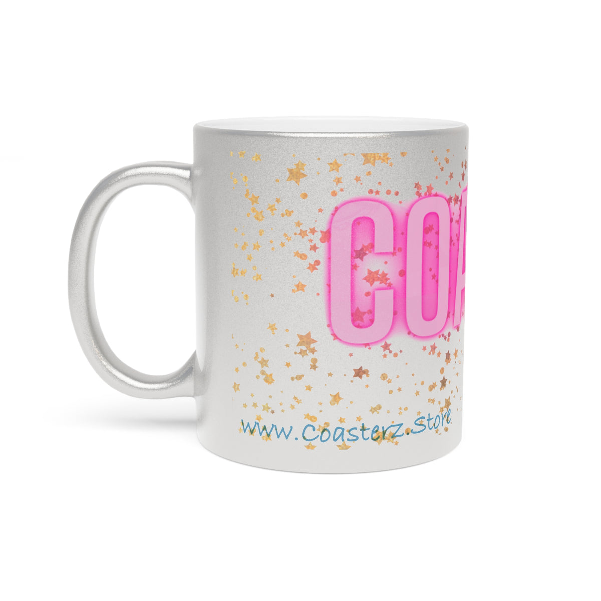 #1 Coaster Rizz Branded — Metallic Silver Mug