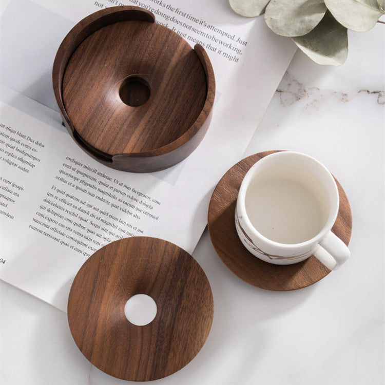 Black walnut tea tray coaster, view 3