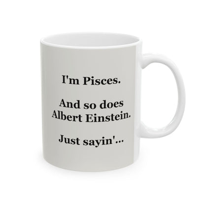 #8 Einstein mug — the line that goes with it, on the face the drinker reads