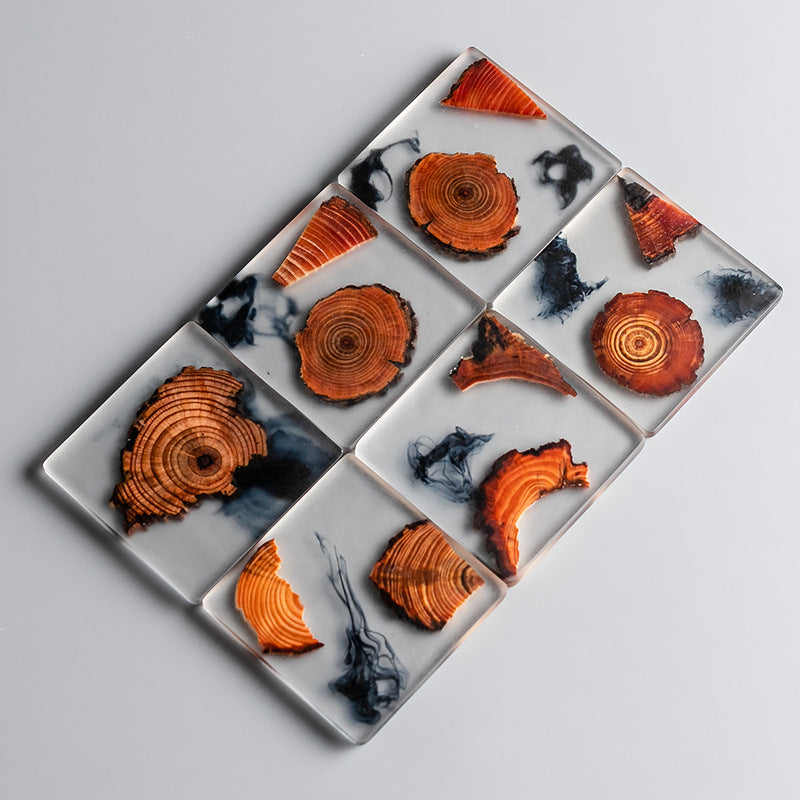 Resin pine coaster, seen from above