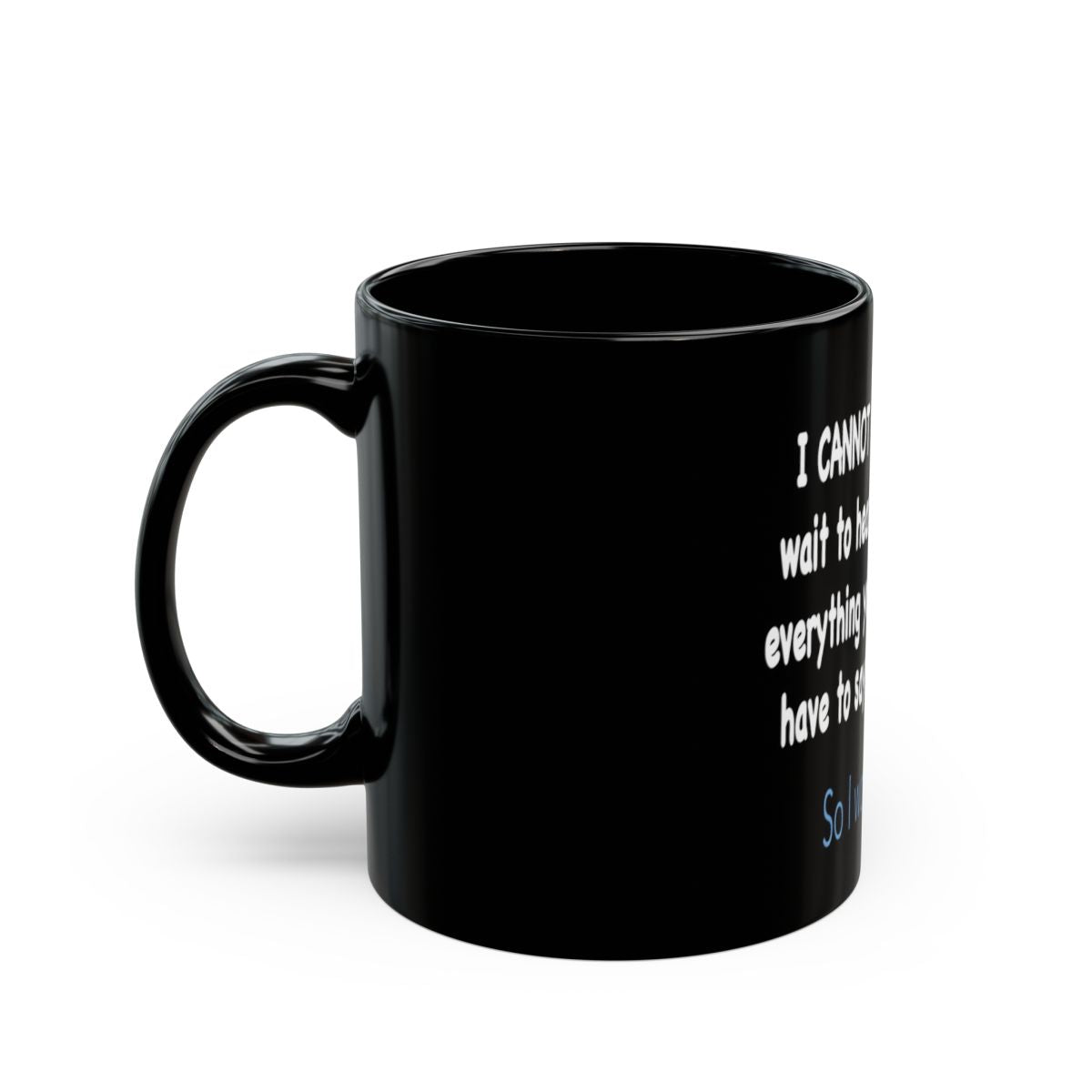 #9 Impatient Aries Black mug, three-quarter view from the left