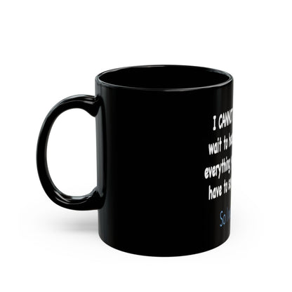 #9 Impatient Aries Black mug, three-quarter view from the left