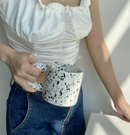 Rose chequered ceramic mug, view 2