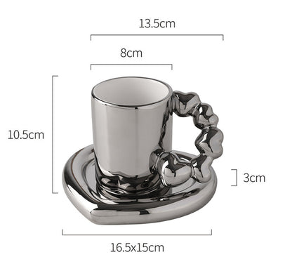 Yellow cup and saucer set