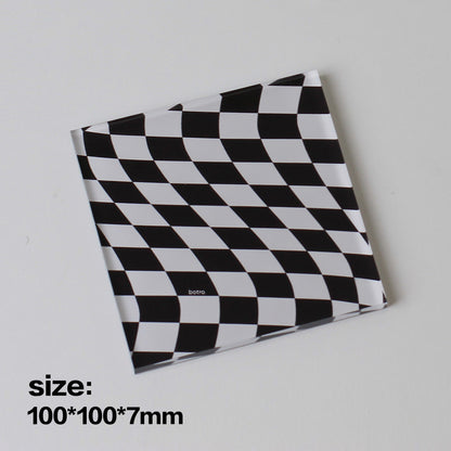 Acrylic checkerboard coaster, view 2