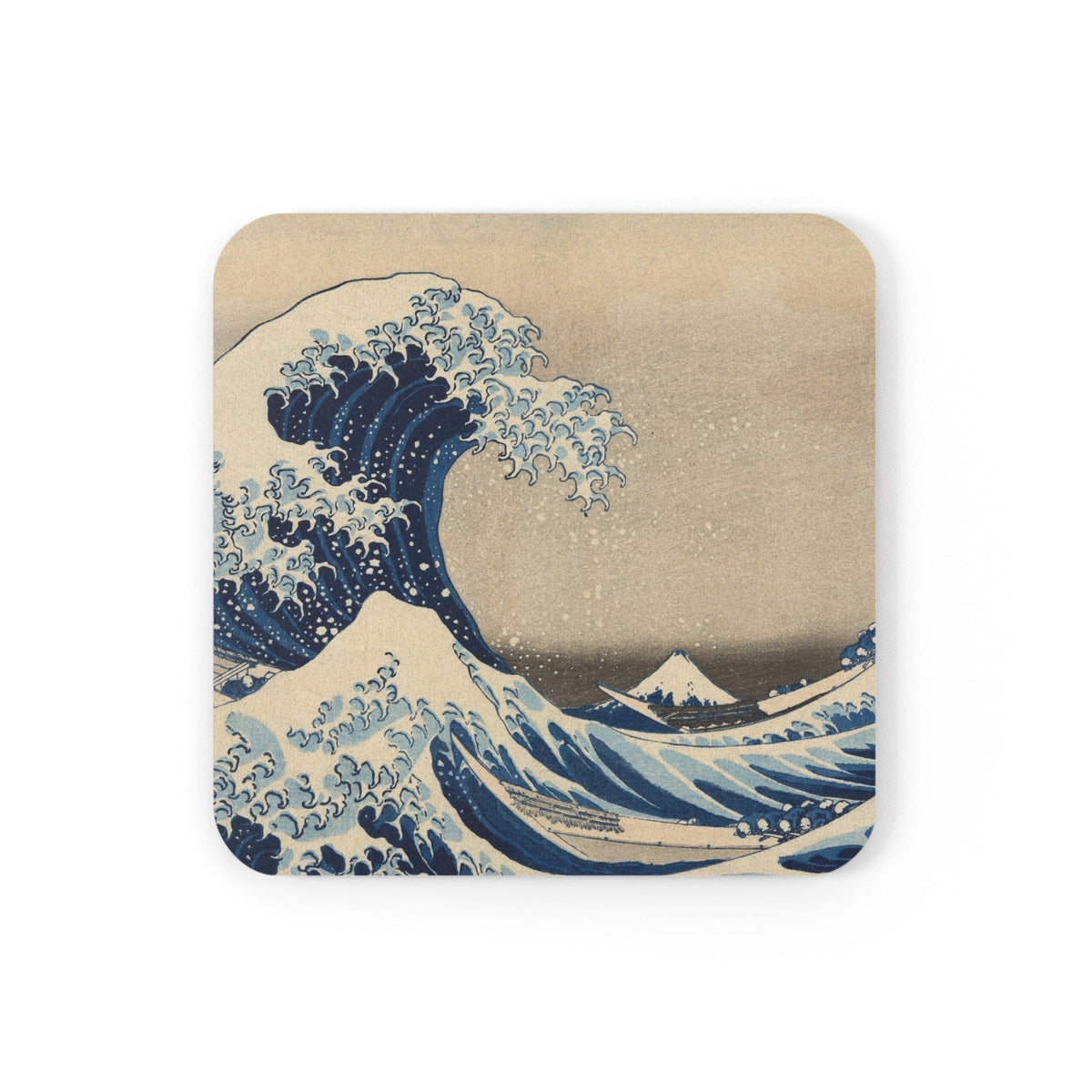 Coaster printed with Under the Wave off Kanagawa