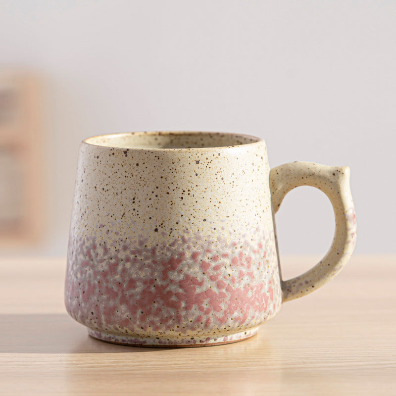 Kiln-fired yellow coffee mug, view 2