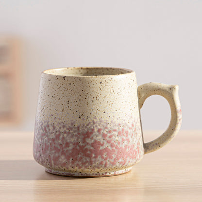 Kiln-fired yellow coffee mug, view 2