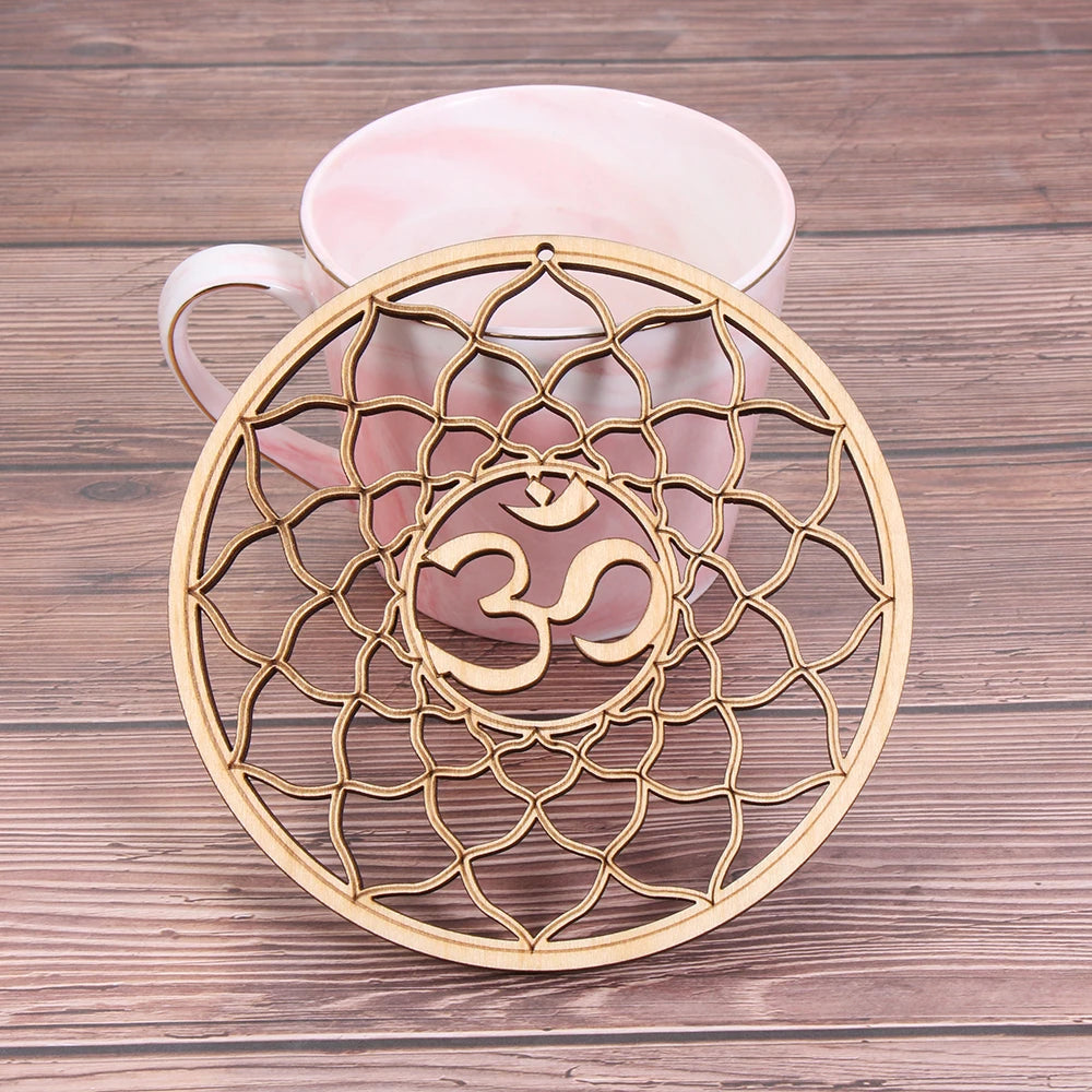 Various Styles Natural Wooden Sacred Geometry Ornament Coasters [COASTERS IN STYLE SERIES]