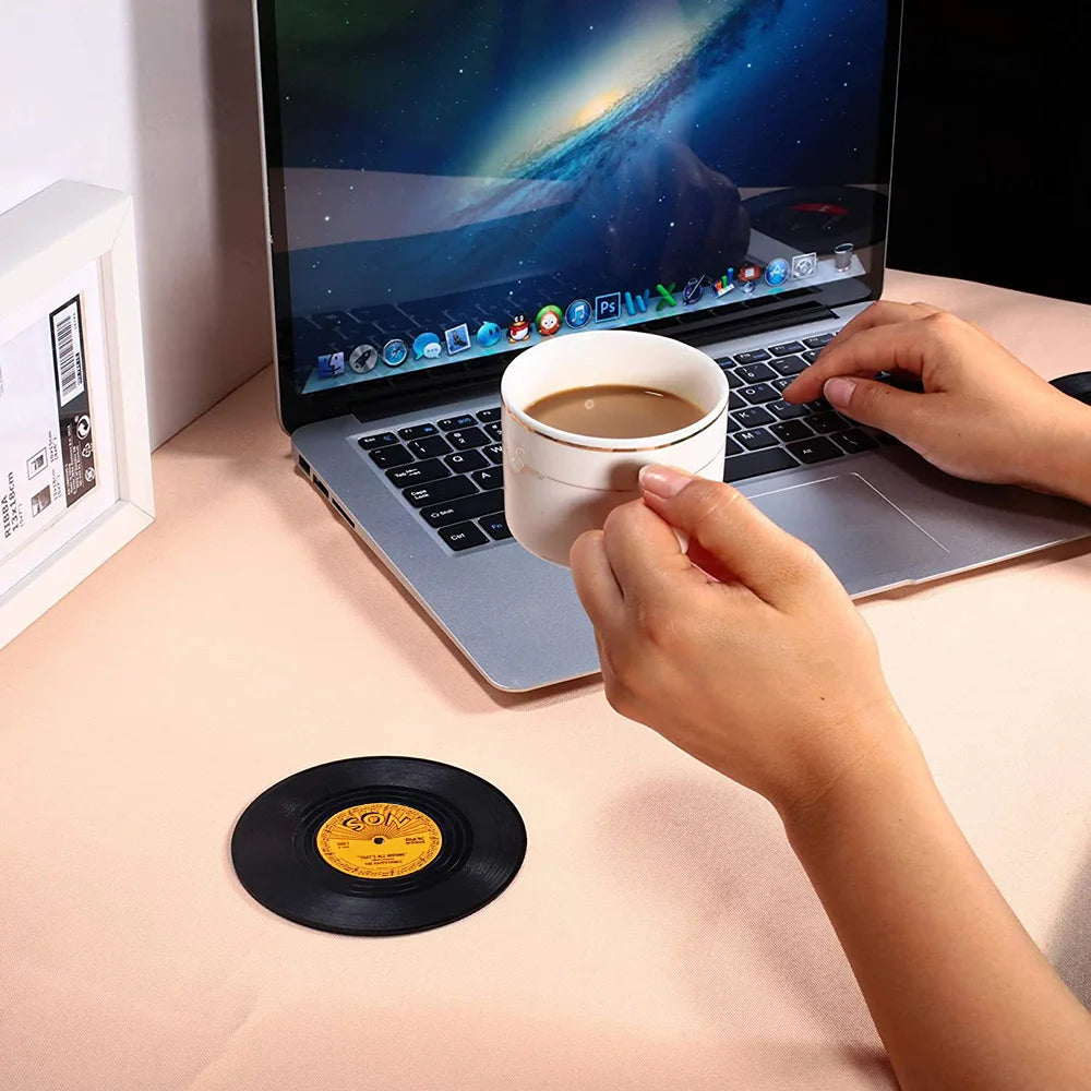 6 Pcs/Set Vinyl Original Record Disk Coasters | Coasters Rizz #1 ...
