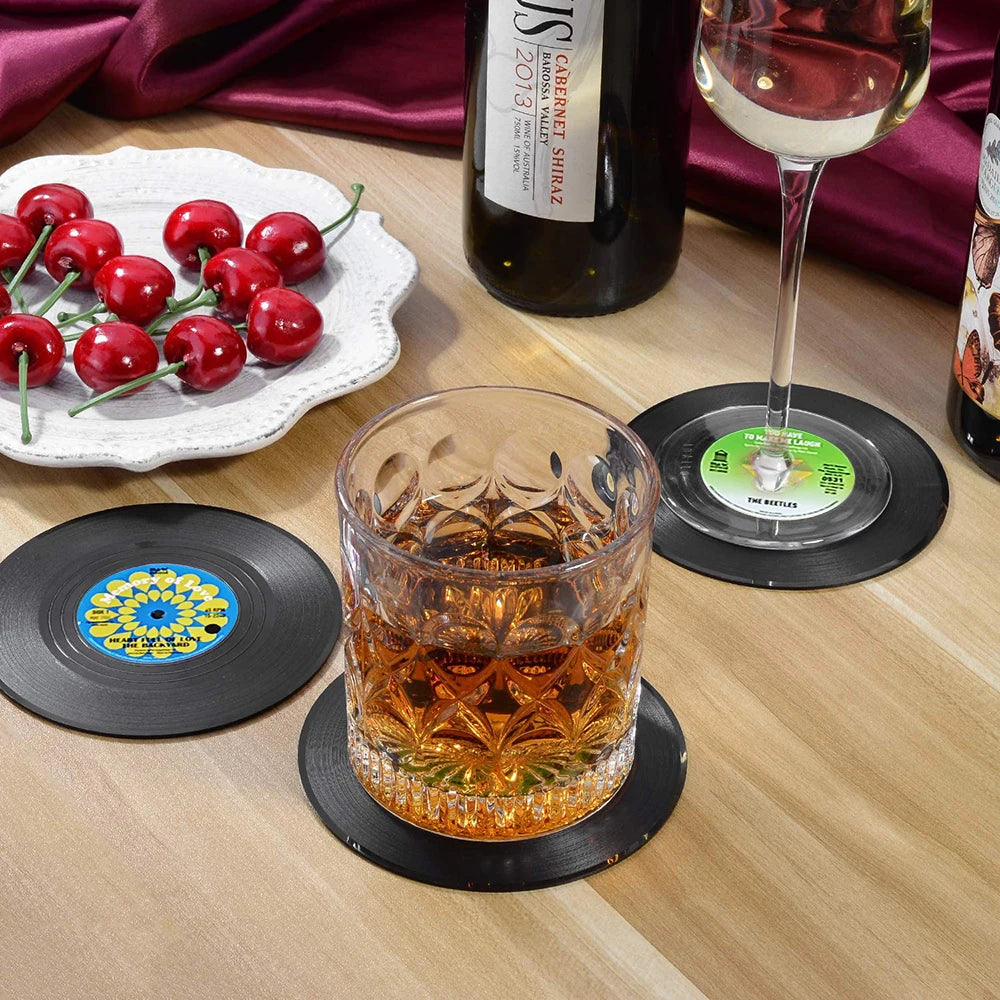 6 Pcs/Set Vinyl Original Record Disk Coasters | Coasters Rizz #1 ...