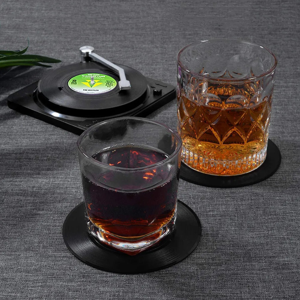 6 Pcs/Set Vinyl Original Record Disk Coasters | Coasters Rizz #1 ...