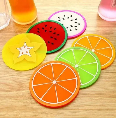 orange kiwi watermelon coasters