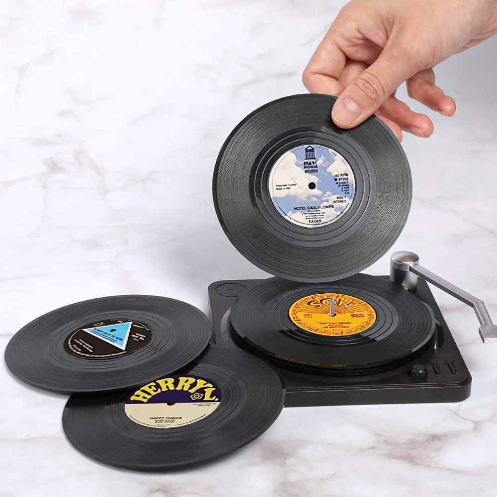 6 Pcs/Set Vinyl Original Record Disk Coasters | Coasters Rizz #1 ...