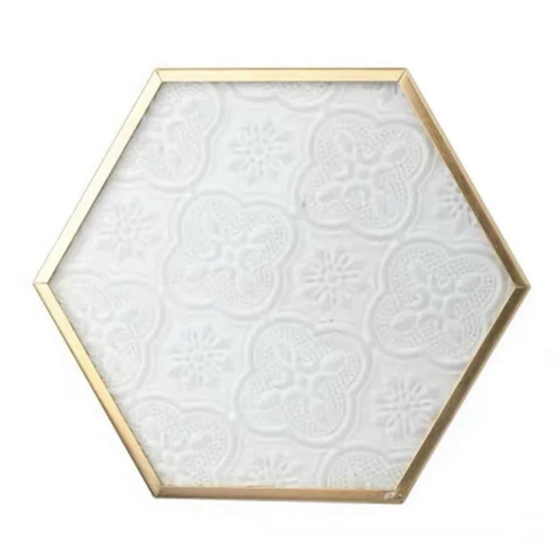 gold hexagonal coaster