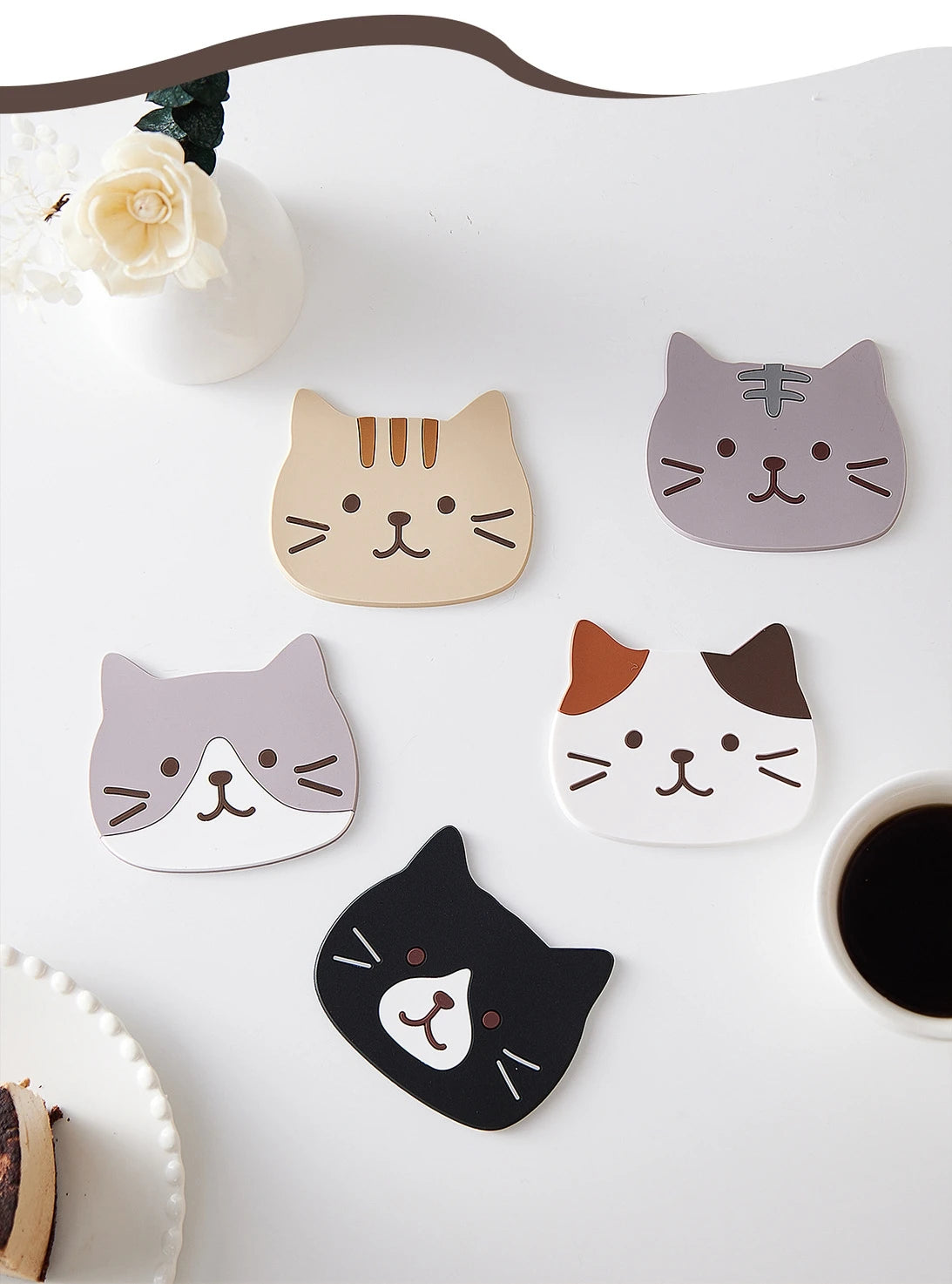 cute cats coasters kawaii cartoons 