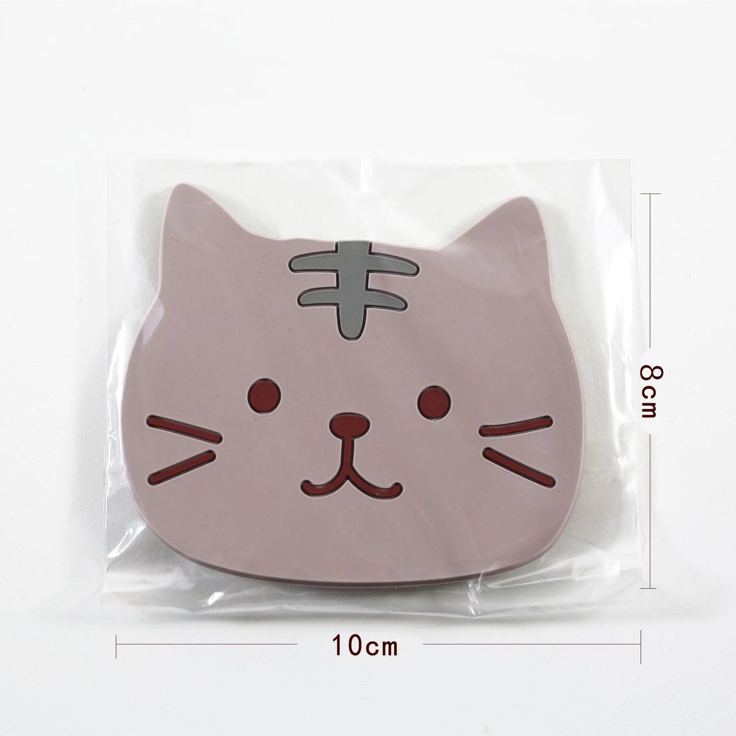 cute gray cat coaster kawaii