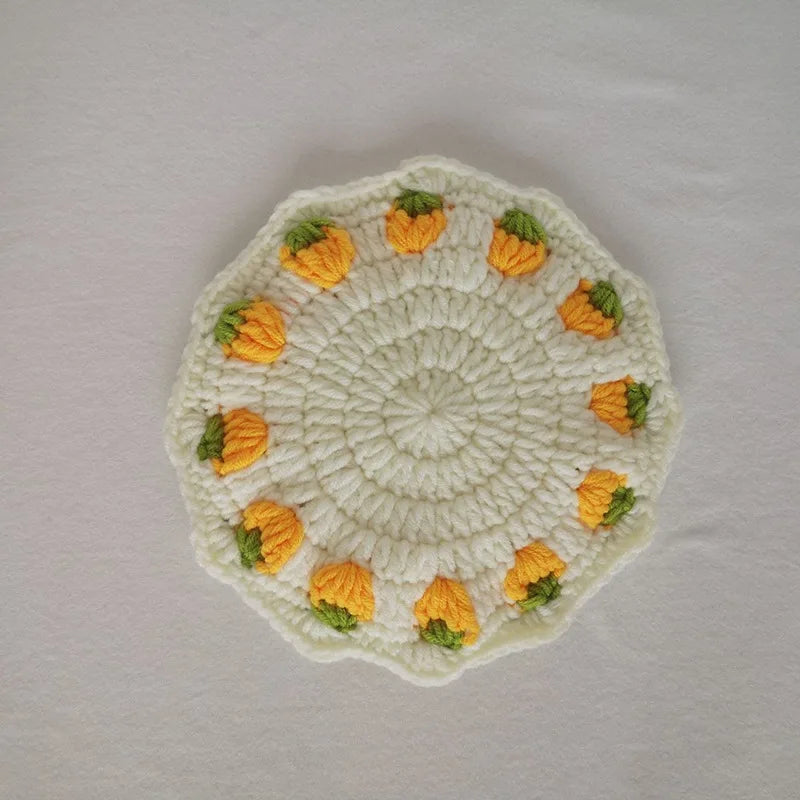 Handmade crochet coaster