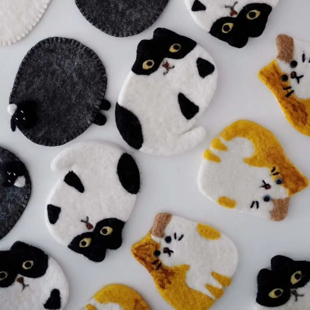 cat felt coasters