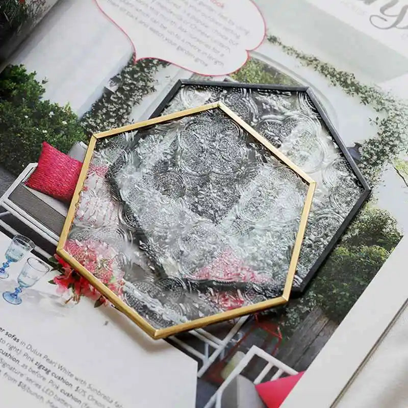 geometrical shaped glass coasters