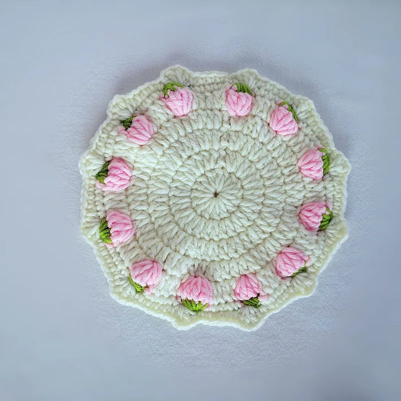 Pink handmade coaster 