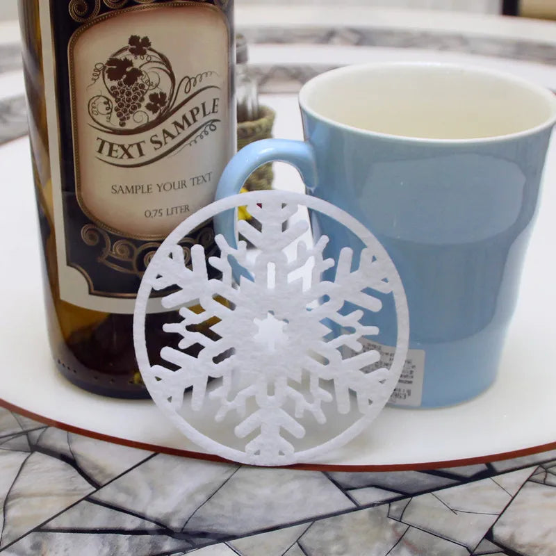 white snowflake coaster