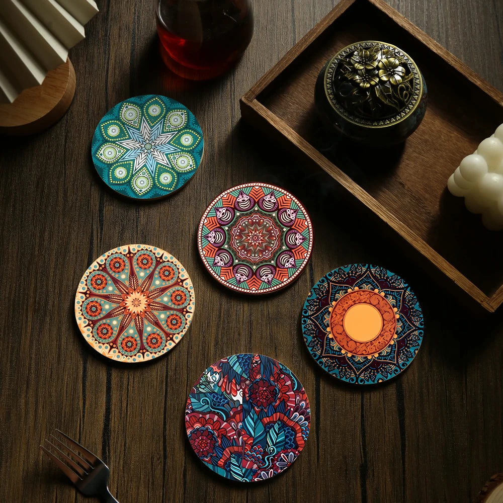 colorful coasters from bamboo