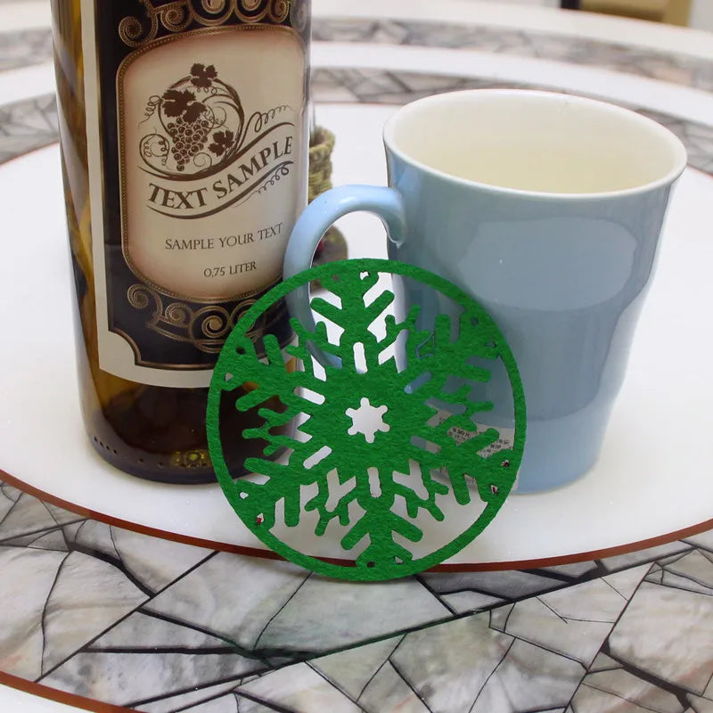 green snowflake coaster