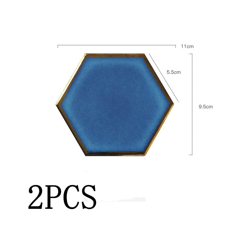 Nordic gilded ceramic coaster
