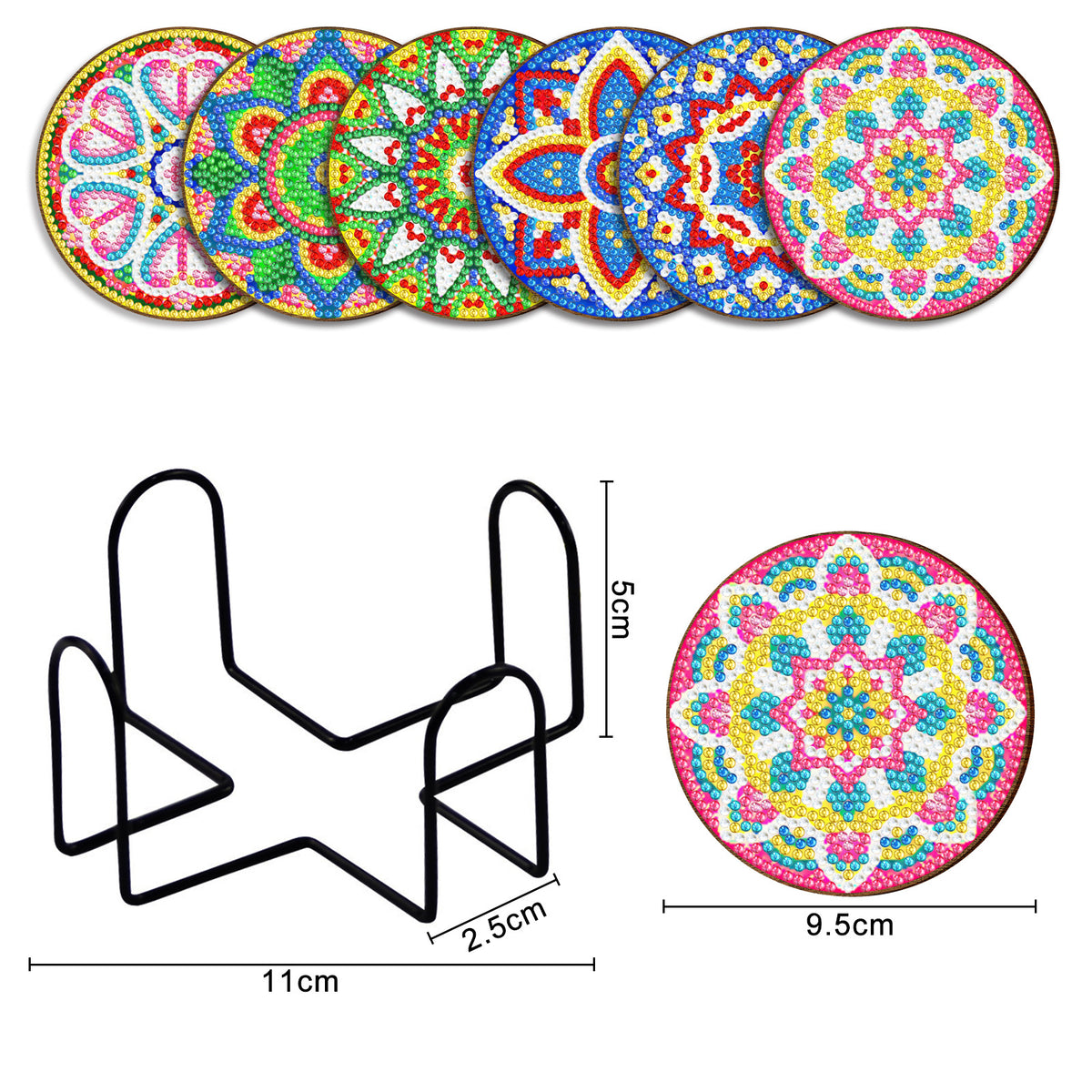 Diamond painting mandala coaster kit, view 3