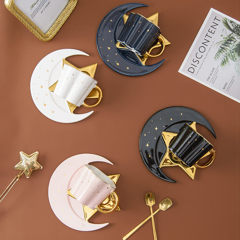 Star and moon cup with saucer