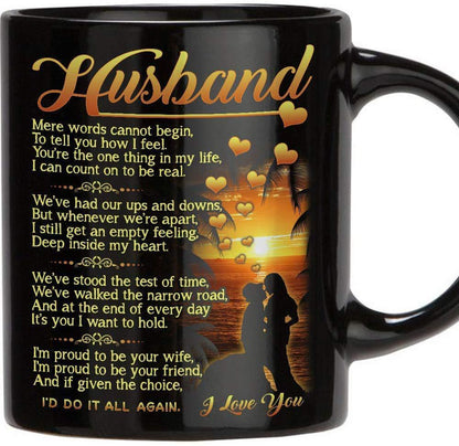 Black ceramic coffee mug, view 2